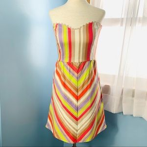 Judith March Striped Strapless Dress
